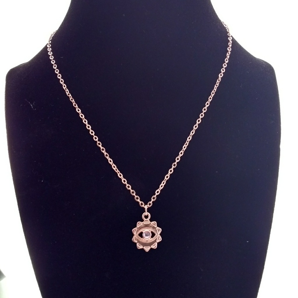 Life Inspired Evil Eye Rose Gold - Tone Necklace